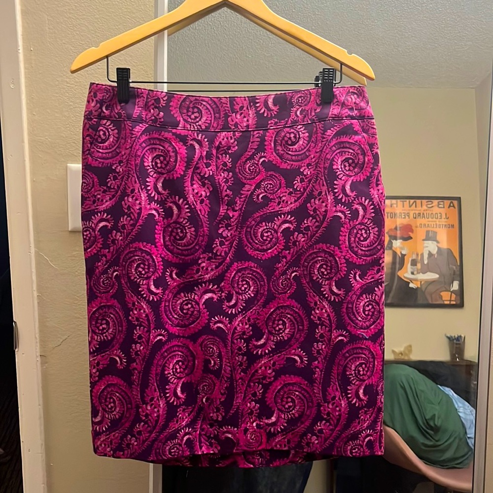Purple skirt with pockets.